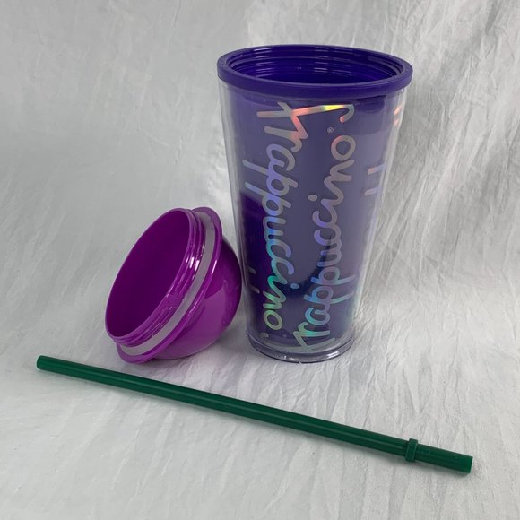 Purple Starbucks 2014 Frappuccino Cold Travel Tumbler 16 Oz Dome Lid - Picture 2 of 5